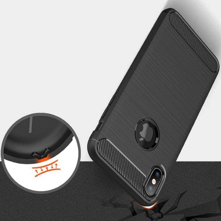 iPhone XS Max Carbon Fiber Brushed TPU Shockproof Protective Case 1